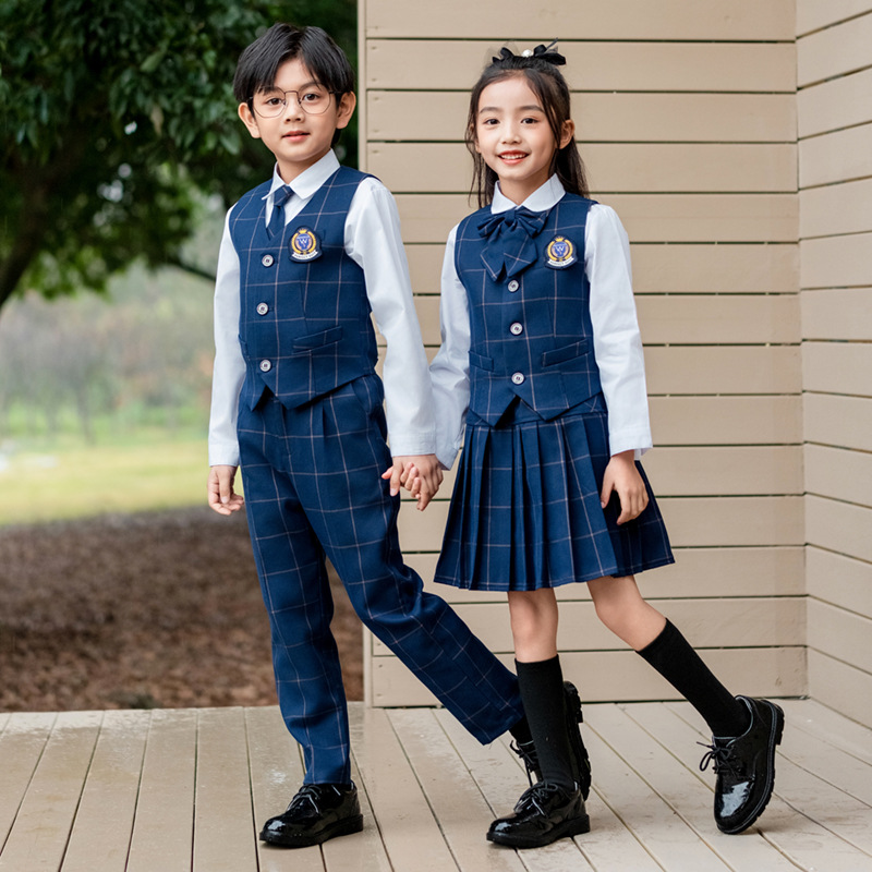 Kids British Plaid Vest Shirt  - Korean Lifestyle ulasan dan harga